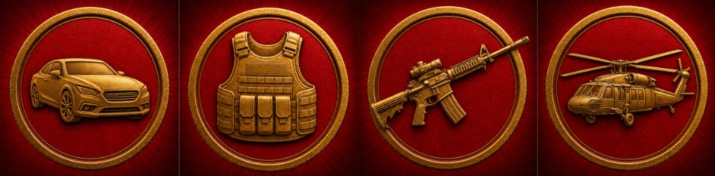 Vouchers: Carros, Equips, Armas e Heli
